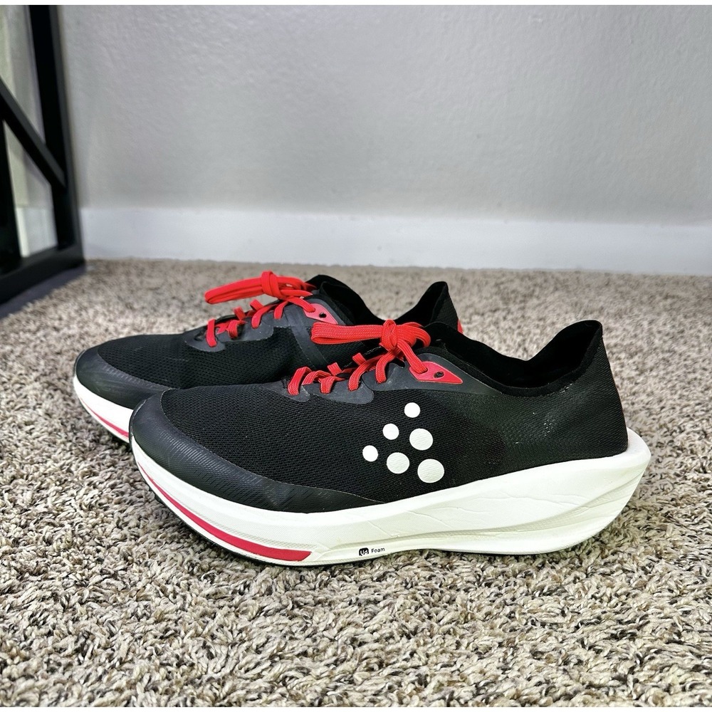 CRAFT CTM Ultra 3 Men's Size 10.5 Black Red White Low Top Lightweight Sneakers